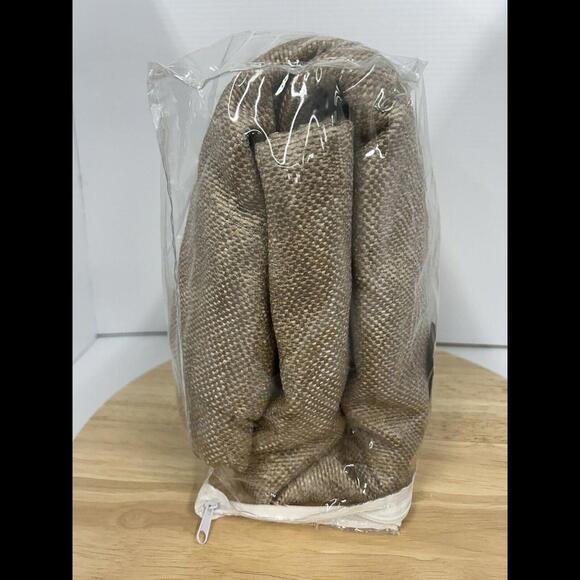 Threshold brown Textured weaved Grommet Light Brown Curtain 50x63 - Picture 4 of 5